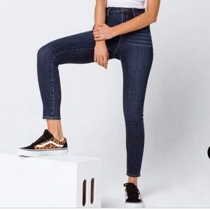 high waisted dark wash jeans